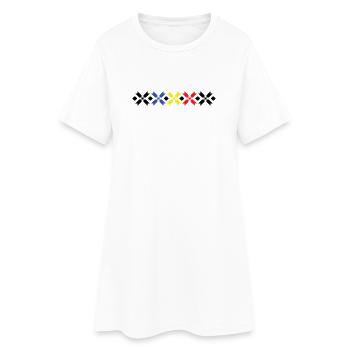 Traditional romanian motifs - Women’s T-Shirt Dress - white - Front