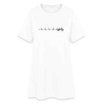 Heartbeat Fahrrad bmx - Frauen T-Shirt-Kleid - Weiß - Vorne
