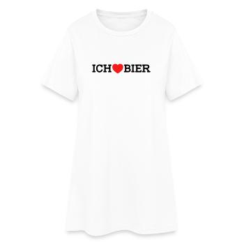 Ich liebe Bier (Farben änderbar) - Frauen T-Shirt-Kleid - Weiß - Vorne