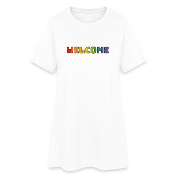arc-en-ciel bienvenue CSD chemise LGBT lgbtqi queer - Robe T-shirt Femme - blanc - Devant