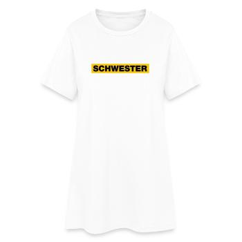 Schwester - Frauen T-Shirt-Kleid - Weiß - Vorne