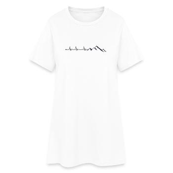 Herzschlag Berg - Frauen T-Shirt-Kleid - Weiß - Vorne