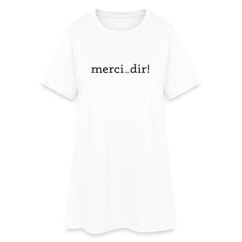 merci dir - 2 couleurs - Robe T-shirt Femme - blanc - Devant
