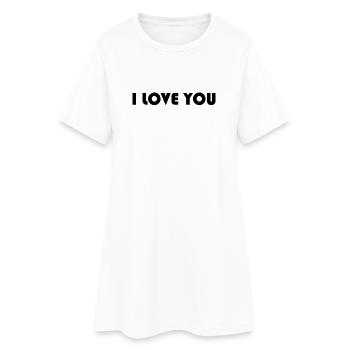 ICH LIEBE DICH. PAAR. GERADE VERHEIRATET. Junggesellinnenabschied - Frauen T-Shirt-Kleid - Weiß - Vorne