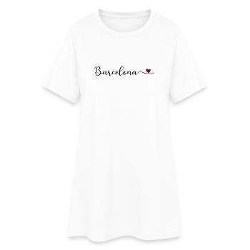 J’adore le Cadeau Cœur de Barcelone - Robe T-shirt Femme - blanc - Devant