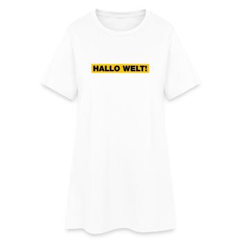 Hallo Welt! - Frauen T-Shirt-Kleid - Weiß - Vorne