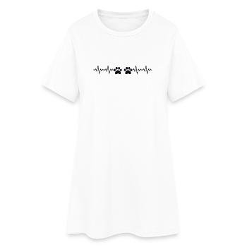 rythme cardiaque ECG de la patte - Robe T-shirt Femme - blanc - Devant