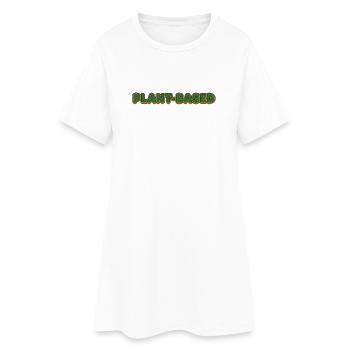 Plant-based retro lettering - Women’s T-Shirt Dress - white - Front