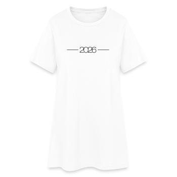 2026 year stroke - Women’s T-Shirt Dress - white - Front