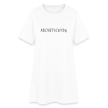 ABCDEFUCK Petite faute de frappe Va te faire foutre Spruch - Robe T-shirt Femme - blanc - Devant