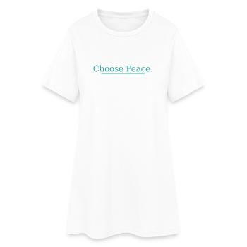 NOUVEAU -- Choose Peace – Design de citation inspirante ! - Robe T-shirt Femme - blanc - Devant