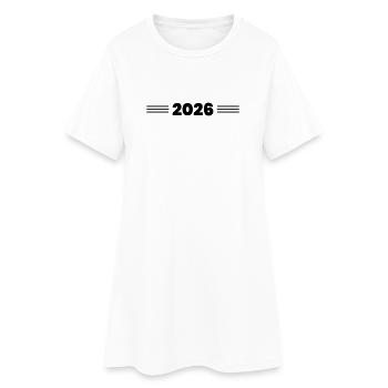 2026 year stroke - Women’s T-Shirt Dress - white - Front
