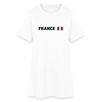 Frankreich Fan - Frauen T-Shirt-Kleid - Weiß - Vorne