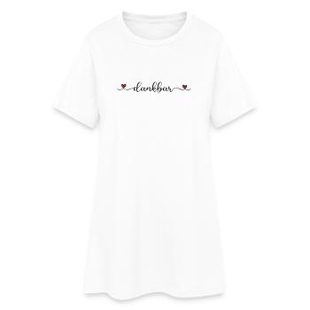 dankbar Schriftzug mit Herz - Frauen T-Shirt-Kleid - Weiß - Vorne