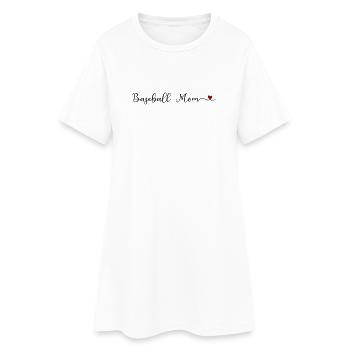 Baseball-Mutter - Frauen T-Shirt-Kleid - Weiß - Vorne
