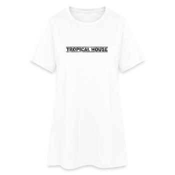 Tropical House - Frauen T-Shirt-Kleid - Weiß - Vorne