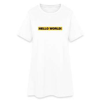 Hello World! - Frauen T-Shirt-Kleid - Weiß - Vorne