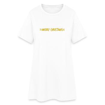 PÈRE NOËL. NOËL. JOYEUX NOËL. MERRY CHRISTMAS - Robe T-shirt Femme - blanc - Devant
