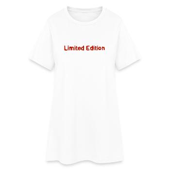 Limited Edition Schriftzug Retro - Frauen T-Shirt-Kleid - Weiß - Vorne