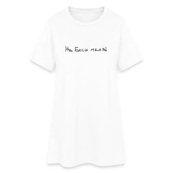 Не беси меня / Geh mir nicht aufn Keks - Frauen T-Shirt-Kleid - Weiß - Vorne