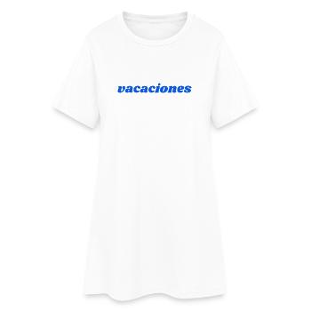 vacaciones - Frauen T-Shirt-Kleid - Weiß - Vorne