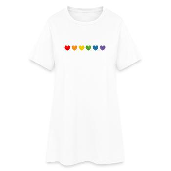 LGBT LGBT LGBTQI Queer Rainbow Hearts LGBTQI - Robe T-shirt Femme - blanc - Devant