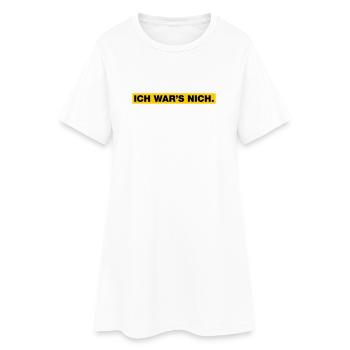 Ich war’s nich... - Frauen T-Shirt-Kleid - Weiß - Vorne