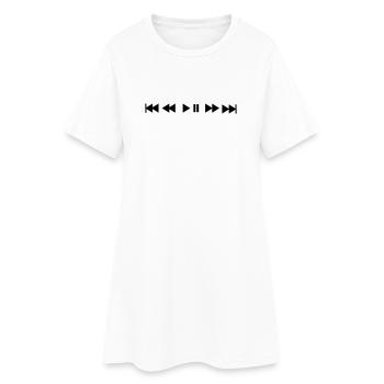Musique Play Stop skip - Robe T-shirt Femme - blanc - Devant