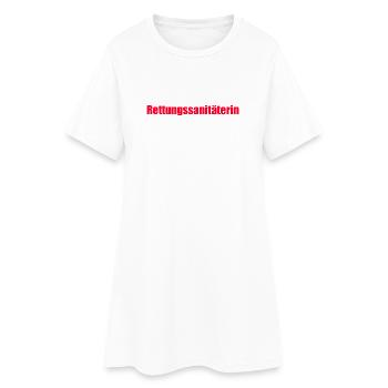 Rettungssanitäterin Schriftzug - Frauen T-Shirt-Kleid - Weiß - Vorne