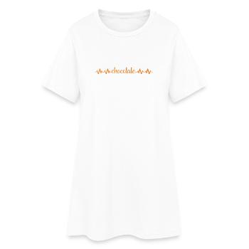 Motif Heartbeat Chocolat - Robe T-shirt Femme - blanc - Devant