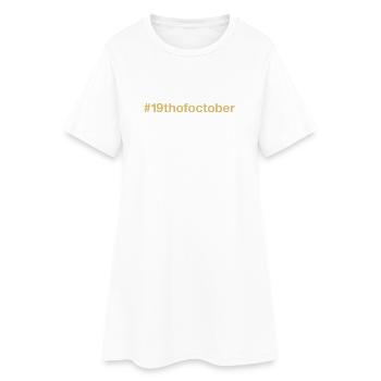 né le 19 octobre Anniversaire anniversaire - Robe T-shirt Femme - blanc - Devant