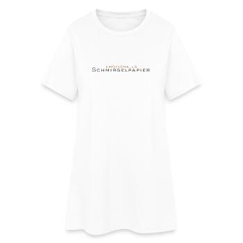 Emotionales Schmirgelpapier - Frauen T-Shirt-Kleid - Weiß - Vorne