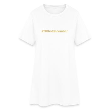 né le 28 décembre Anniversaire anniversaire - Robe T-shirt Femme - blanc - Devant
