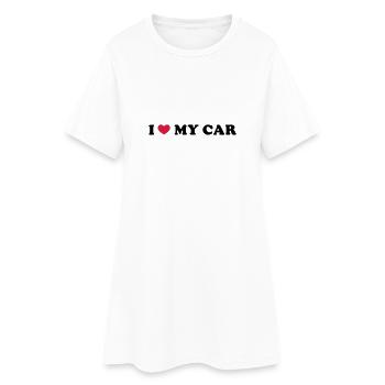 I Love My Car - Frauen T-Shirt-Kleid - Weiß - Vorne