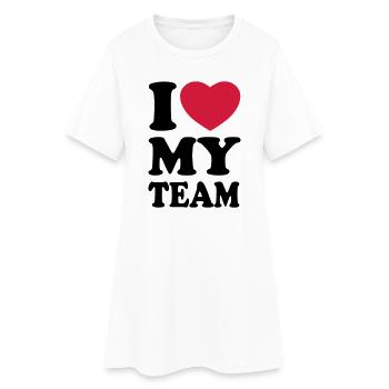 I love my team - J'aime mon équipe - Robe T-shirt Femme - blanc - Devant