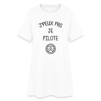Course Automobile / Voiture / Sport / Pilote - Robe T-shirt Femme - blanc - Devant