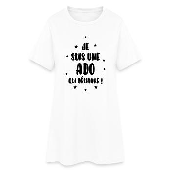adolescent / enfant / ado / adolescente - Robe T-shirt Femme - blanc - Devant