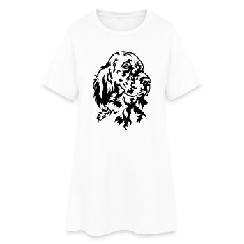 Tête de setter anglais - Robe T-shirt Femme - blanc - Devant