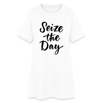 Saisissez le jour - Robe T-shirt Femme - blanc - Devant