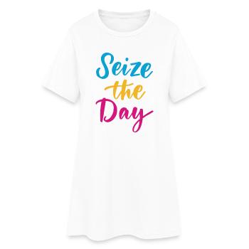 Saisissez le jour - Robe T-shirt Femme - blanc - Devant
