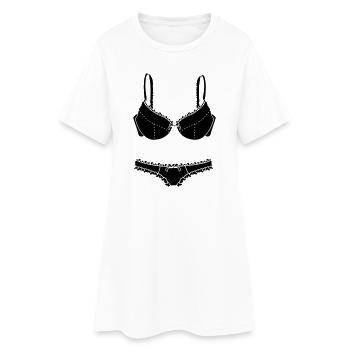 Logo de lingerie soutien-gorge et slip pour magasin - Robe T-shirt Femme - blanc - Devant