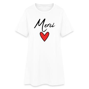 VIELEN DANK. GELIEBTE. HERZ. MEISTER. DANKE HERRIN. - Frauen T-Shirt-Kleid - Weiß - Vorne