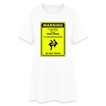 Warnung! Dieses Mädchen macht Krav Maga - Frauen T-Shirt-Kleid - Weiß - Vorne