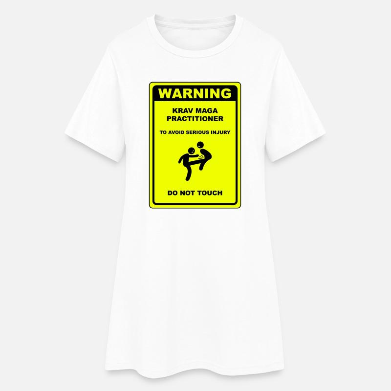 Warning! Krav Maga practitioner! - Women’s T-Shirt Dress - white