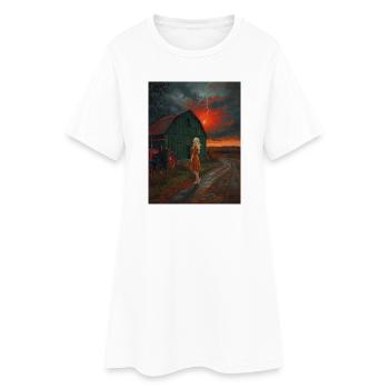Mystischer Sturmhimmel mit Weitblick - Frauen T-Shirt-Kleid - Weiß - Vorne