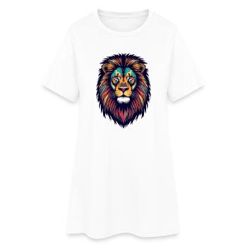 Explosion de couleur de lion brillant - Robe T-shirt Femme - blanc - Devant
