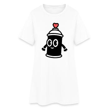 Graffiti Spraydose | Street Art mit Herz - Frauen T-Shirt-Kleid - Weiß - Vorne