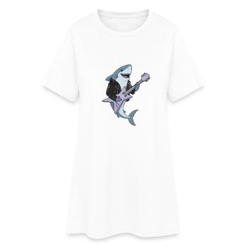 Shark Rocker avec guitare électrique - Robe T-shirt Femme - blanc - Devant