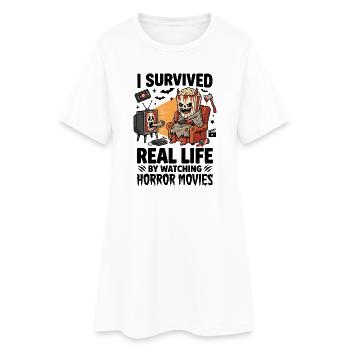 Les films d’horreur ont survécu à l’humour pop-corn - Robe T-shirt Femme - blanc - Devant