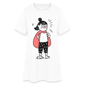 Confident Kid Hero Doodle - Women’s T-Shirt Dress - white - Front